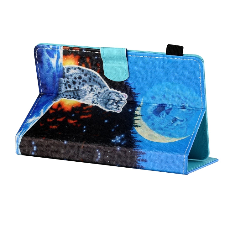 Sewing Thread Horizontal Painted Flat Leather Case with Pen Cover & Anti Skid Strip & Card Slot & Holder, For 7 inch Tablet PC Universal, For 8 inch Tablet PC Universal, For 10 inch Tablet PC Universal, For Huawei MediaPad T5 10 inch