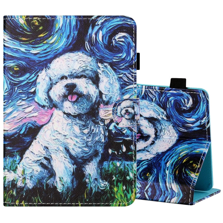 Sewing Thread Horizontal Painted Flat Leather Case with Pen Cover & Anti Skid Strip & Card Slot & Holder, For 7 inch Tablet PC Universal, For 8 inch Tablet PC Universal, For 10 inch Tablet PC Universal, For Huawei MediaPad T5 10 inch