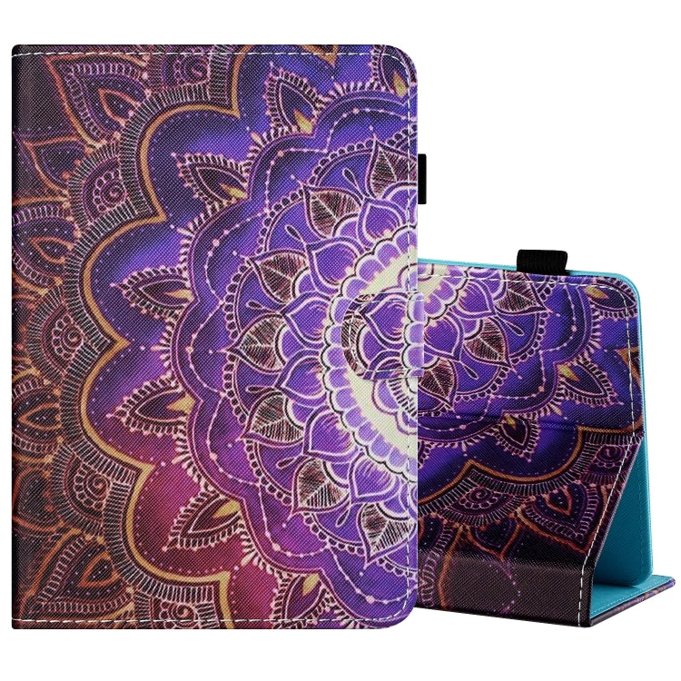 Sewing Thread Horizontal Painted Flat Leather Case with Pen Cover & Anti Skid Strip & Card Slot & Holder, For 7 inch Tablet PC Universal, For 8 inch Tablet PC Universal, For 10 inch Tablet PC Universal, For Huawei MediaPad T5 10 inch