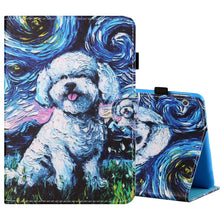 Load image into Gallery viewer, Sewing Thread Horizontal Painted Flat Leather Case with Pen Cover &amp; Anti Skid Strip &amp; Card Slot &amp; Holder, For 7 inch Tablet PC Universal, For 8 inch Tablet PC Universal, For 10 inch Tablet PC Universal, For Huawei MediaPad T5 10 inch