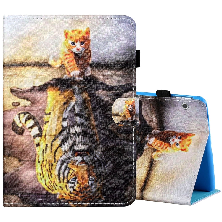 Sewing Thread Horizontal Painted Flat Leather Case with Pen Cover & Anti Skid Strip & Card Slot & Holder, For 7 inch Tablet PC Universal, For 8 inch Tablet PC Universal, For 10 inch Tablet PC Universal, For Huawei MediaPad T5 10 inch