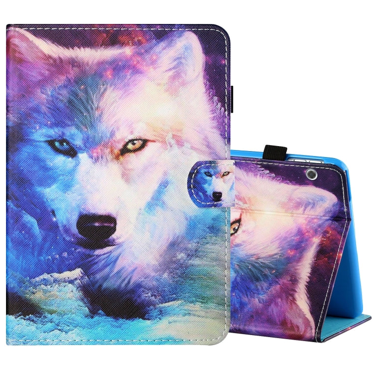 Sewing Thread Horizontal Painted Flat Leather Case with Pen Cover & Anti Skid Strip & Card Slot & Holder, For 7 inch Tablet PC Universal, For 8 inch Tablet PC Universal, For 10 inch Tablet PC Universal, For Huawei MediaPad T5 10 inch