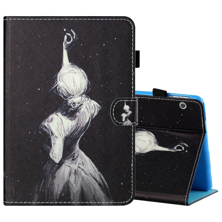 Sewing Thread Horizontal Painted Flat Leather Case with Pen Cover & Anti Skid Strip & Card Slot & Holder, For 7 inch Tablet PC Universal, For 8 inch Tablet PC Universal, For 10 inch Tablet PC Universal, For Huawei MediaPad T5 10 inch