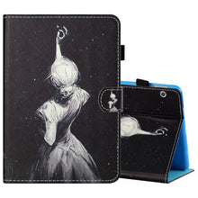 Load image into Gallery viewer, Sewing Thread Horizontal Painted Flat Leather Case with Pen Cover &amp; Anti Skid Strip &amp; Card Slot &amp; Holder, For 7 inch Tablet PC Universal, For 8 inch Tablet PC Universal, For 10 inch Tablet PC Universal, For Huawei MediaPad T5 10 inch
