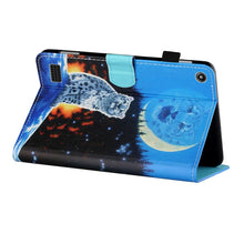 Load image into Gallery viewer, Sewing Thread Horizontal Painted Flat Leather Case with Pen Cover &amp; Anti Skid Strip &amp; Card Slot &amp; Holder