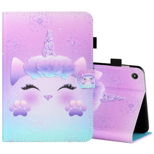 Load image into Gallery viewer, Sewing Thread Horizontal Painted Flat Leather Case with Pen Cover &amp; Anti Skid Strip &amp; Card Slot &amp; Holder