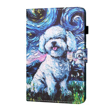 Load image into Gallery viewer, Sewing Thread Horizontal Painted Flat Leather Case with Pen Cover &amp; Anti Skid Strip &amp; Card Slot &amp; Holder &amp; Sleep / Wake-up Function, For iPad Mini 5 / 4 / 3 / 2 / 1, For iPad 10.2 / iPad Air 10.5 (2019), For iPad Pro 11 inch (2020) / (2018), For iPad Air