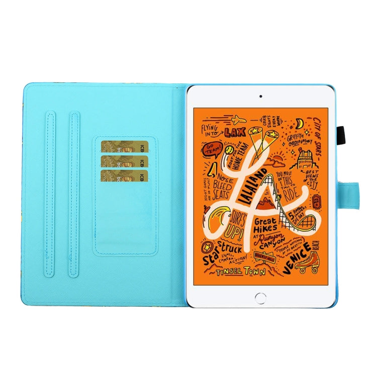 Sewing Thread Horizontal Painted Flat Leather Case with Pen Cover & Anti Skid Strip & Card Slot & Holder & Sleep / Wake-up Function, For iPad Mini 5 / 4 / 3 / 2 / 1, For iPad 10.2 / iPad Air 10.5 (2019), For iPad Pro 11 inch (2020) / (2018), For iPad Air