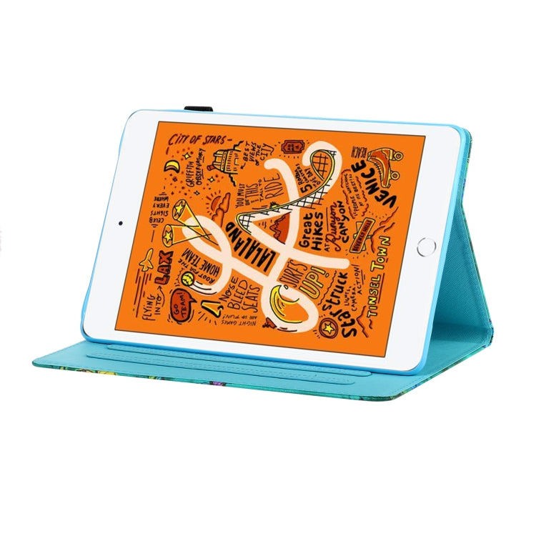 Sewing Thread Horizontal Painted Flat Leather Case with Pen Cover & Anti Skid Strip & Card Slot & Holder & Sleep / Wake-up Function, For iPad Mini 5 / 4 / 3 / 2 / 1, For iPad 10.2 / iPad Air 10.5 (2019), For iPad Pro 11 inch (2020) / (2018), For iPad Air