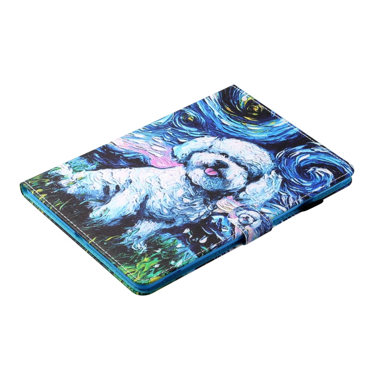 Sewing Thread Horizontal Painted Flat Leather Case with Pen Cover & Anti Skid Strip & Card Slot & Holder & Sleep / Wake-up Function, For iPad Mini 5 / 4 / 3 / 2 / 1, For iPad 10.2 / iPad Air 10.5 (2019), For iPad Pro 11 inch (2020) / (2018), For iPad Air