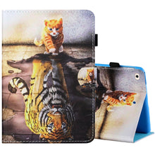 Load image into Gallery viewer, Sewing Thread Horizontal Painted Flat Leather Case with Pen Cover &amp; Anti Skid Strip &amp; Card Slot &amp; Holder &amp; Sleep / Wake-up Function, For iPad Mini 5 / 4 / 3 / 2 / 1, For iPad 10.2 / iPad Air 10.5 (2019), For iPad Pro 11 inch (2020) / (2018), For iPad Air