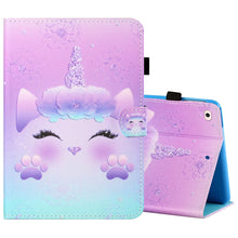 Load image into Gallery viewer, Sewing Thread Horizontal Painted Flat Leather Case with Pen Cover &amp; Anti Skid Strip &amp; Card Slot &amp; Holder &amp; Sleep / Wake-up Function, For iPad Mini 5 / 4 / 3 / 2 / 1, For iPad 10.2 / iPad Air 10.5 (2019), For iPad Pro 11 inch (2020) / (2018), For iPad Air