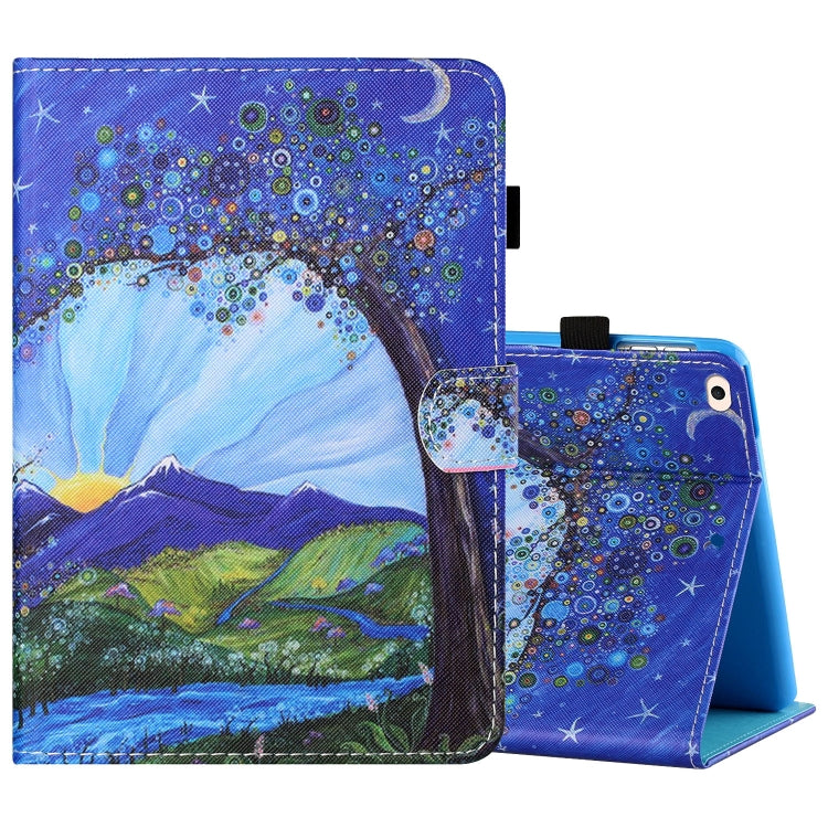 Sewing Thread Horizontal Painted Flat Leather Case with Pen Cover & Anti Skid Strip & Card Slot & Holder & Sleep / Wake-up Function, For iPad Mini 5 / 4 / 3 / 2 / 1, For iPad 10.2 / iPad Air 10.5 (2019), For iPad Pro 11 inch (2020) / (2018), For iPad Air