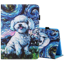 Load image into Gallery viewer, Sewing Thread Horizontal Painted Flat Leather Case with Pen Cover &amp; Anti Skid Strip &amp; Card Slot &amp; Holder &amp; Sleep / Wake-up Function, For iPad Mini 5 / 4 / 3 / 2 / 1, For iPad 10.2 / iPad Air 10.5 (2019), For iPad Pro 11 inch (2020) / (2018), For iPad Air