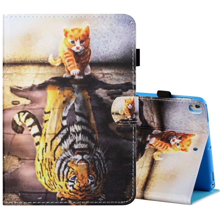 Sewing Thread Horizontal Painted Flat Leather Case with Pen Cover & Anti Skid Strip & Card Slot & Holder & Sleep / Wake-up Function, For iPad Mini 5 / 4 / 3 / 2 / 1, For iPad 10.2 / iPad Air 10.5 (2019), For iPad Pro 11 inch (2020) / (2018), For iPad Air