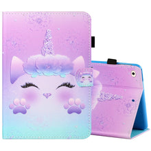 Load image into Gallery viewer, Sewing Thread Horizontal Painted Flat Leather Case with Pen Cover &amp; Anti Skid Strip &amp; Card Slot &amp; Holder &amp; Sleep / Wake-up Function, For iPad Mini 5 / 4 / 3 / 2 / 1, For iPad 10.2 / iPad Air 10.5 (2019), For iPad Pro 11 inch (2020) / (2018), For iPad Air