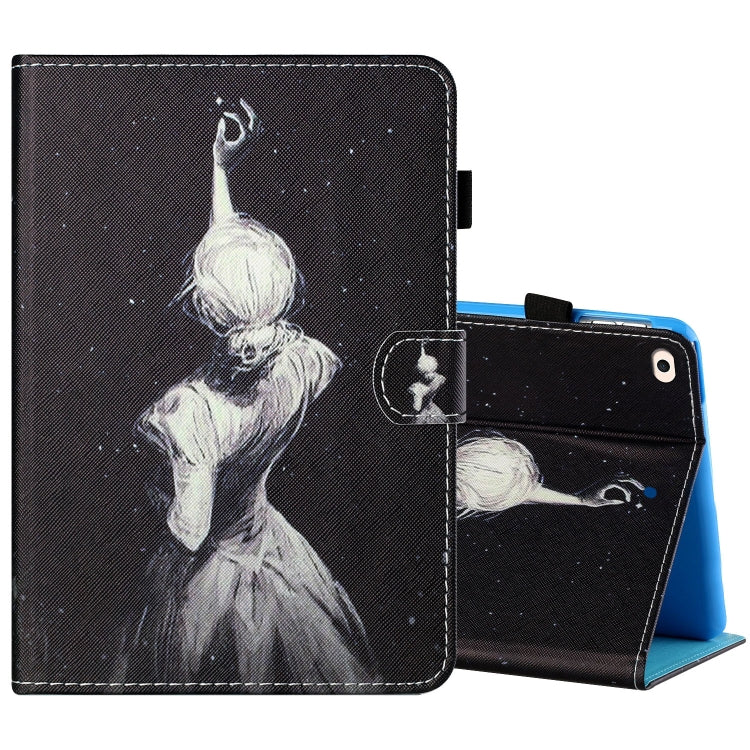 Sewing Thread Horizontal Painted Flat Leather Case with Pen Cover & Anti Skid Strip & Card Slot & Holder & Sleep / Wake-up Function, For iPad Mini 5 / 4 / 3 / 2 / 1, For iPad 10.2 / iPad Air 10.5 (2019), For iPad Pro 11 inch (2020) / (2018), For iPad Air