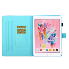Load image into Gallery viewer, Sewing Thread Horizontal Painted Flat Leather Case with Pen Cover &amp; Anti Skid Strip &amp; Card Slot &amp; Holder &amp; Sleep / Wake-up Function, For iPad Air 2, For  iPad 9.7 (2018) / (2017), For iPad Air 2022 / 2020 10.9