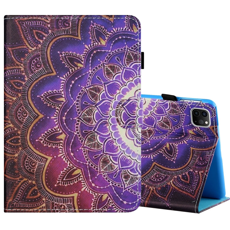 Sewing Thread Horizontal Painted Flat Leather Case with Pen Cover & Anti Skid Strip & Card Slot & Holder & Sleep / Wake-up Function, For iPad Air 2, For  iPad 9.7 (2018) / (2017), For iPad Air 2022 / 2020 10.9