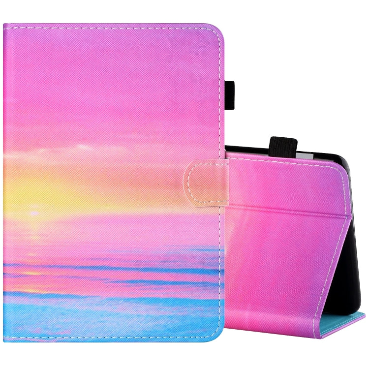 Sewing Thread Horizontal Painted Flat Leather Case with Pen Cover & Anti Skid Strip & Card Slot & Holder & Sleep / Wake-up Function, For Amazon Kindle Fire HD8 2020, For Samsung Galaxy Tab S6 Lite SM-P610 / 615, For Samsung Galaxy Tab A7 2020 T500 / T5...