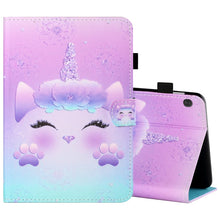 Load image into Gallery viewer, Sewing Thread Horizontal Painted Flat Leather Case with Pen Cover &amp; Anti Skid Strip &amp; Card Slot &amp; Holder &amp; Sleep / Wake-up Function, For Amazon Kindle Fire HD8 2020, For Samsung Galaxy Tab S6 Lite SM-P610 / 615, For Samsung Galaxy Tab A7 2020 T500 / T5...