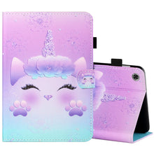 Load image into Gallery viewer, Sewing Thread Horizontal Painted Flat Leather Case with Pen Cover &amp; Anti Skid Strip &amp; Card Slot &amp; Holder &amp; Sleep / Wake-up Function, For Lenovo Tab FHD M10 Plus X606F