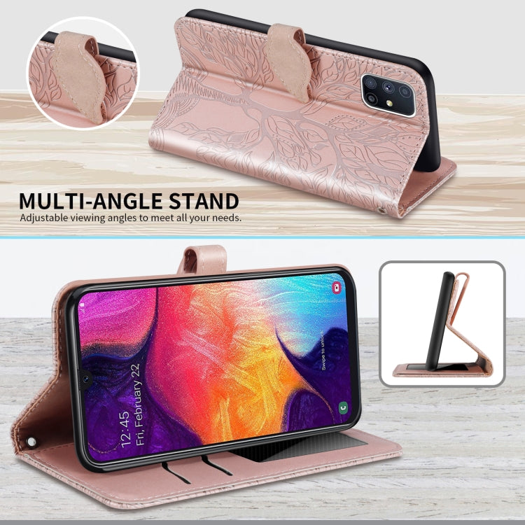 Life of Tree Embossing Pattern Horizontal Flip Leather Case with Holder & Card Slot & Wallet & Photo Frame & Lanyard, For Samsung Galaxy M40s, For Samsung Galaxy A70, For Samsung Galaxy A71, For Samsung Galaxy M51 (Side Fingerprint)                    ...