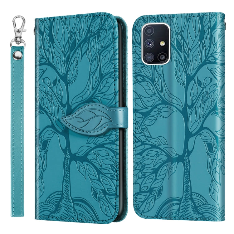 Life of Tree Embossing Pattern Horizontal Flip Leather Case with Holder & Card Slot & Wallet & Photo Frame & Lanyard, For Samsung Galaxy M40s, For Samsung Galaxy A70, For Samsung Galaxy A71, For Samsung Galaxy M51 (Side Fingerprint)                    ...