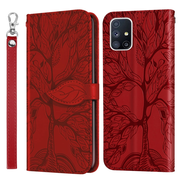 Life of Tree Embossing Pattern Horizontal Flip Leather Case with Holder & Card Slot & Wallet & Photo Frame & Lanyard, For Samsung Galaxy M40s, For Samsung Galaxy A70, For Samsung Galaxy A71, For Samsung Galaxy M51 (Side Fingerprint)                    ...