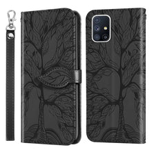 Load image into Gallery viewer, Life of Tree Embossing Pattern Horizontal Flip Leather Case with Holder &amp; Card Slot &amp; Wallet &amp; Photo Frame &amp; Lanyard, For Samsung Galaxy M40s, For Samsung Galaxy A70, For Samsung Galaxy A71, For Samsung Galaxy M51 (Side Fingerprint)                    ...