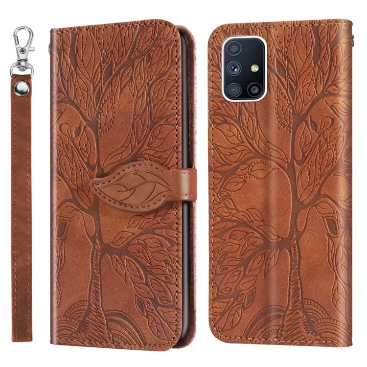 Life of Tree Embossing Pattern Horizontal Flip Leather Case with Holder & Card Slot & Wallet & Photo Frame & Lanyard, For Samsung Galaxy M40s, For Samsung Galaxy A70, For Samsung Galaxy A71, For Samsung Galaxy M51 (Side Fingerprint)                    ...