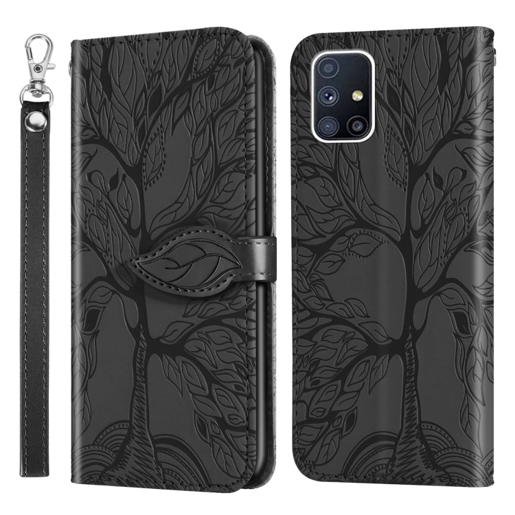 Life of Tree Embossing Pattern Horizontal Flip Leather Case with Holder & Card Slot & Wallet & Photo Frame & Lanyard, For Samsung Galaxy M40s, For Samsung Galaxy A70, For Samsung Galaxy A71, For Samsung Galaxy M51 (Side Fingerprint)                    ...