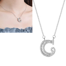Load image into Gallery viewer, Women Fashion S925 Sterling Silver English Alphabet Pendant Necklace, A, B, C, D, E, F, G, H, I, J, K, L, M, N, O, P, Q, R, S, T, U, V, W, X, Y, Z