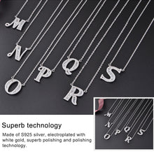 Load image into Gallery viewer, Women Fashion S925 Sterling Silver English Alphabet Pendant Necklace, A, B, C, D, E, F, G, H, I, J, K, L, M, N, O, P, Q, R, S, T, U, V, W, X, Y, Z