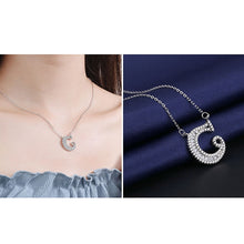 Load image into Gallery viewer, Women Fashion S925 Sterling Silver English Alphabet Pendant Necklace, A, B, C, D, E, F, G, H, I, J, K, L, M, N, O, P, Q, R, S, T, U, V, W, X, Y, Z