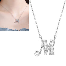 Load image into Gallery viewer, Women Fashion S925 Sterling Silver English Alphabet Pendant Necklace, A, B, C, D, E, F, G, H, I, J, K, L, M, N, O, P, Q, R, S, T, U, V, W, X, Y, Z