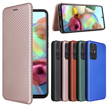 Load image into Gallery viewer, Carbon Fiber Texture Magnetic Horizontal Flip TPU + PC + PU Leather Case with Card Slot, For Samsung Galaxy A72 5G, For Samsung Galaxy A52 5G, For OPPO Reno5 Pro 5G, For Cubot X30
