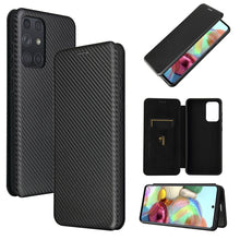 Load image into Gallery viewer, Carbon Fiber Texture Magnetic Horizontal Flip TPU + PC + PU Leather Case with Card Slot, For Samsung Galaxy A72 5G, For Samsung Galaxy A52 5G, For OPPO Reno5 Pro 5G, For Cubot X30