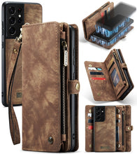 Load image into Gallery viewer, CaseMe Detachable Multifunctional Horizontal Flip Leather Case, with Card Slot &amp; Holder &amp; Zipper Wallet &amp; Photo Frame, For Samsung Galaxy S21 5G, For Samsung Galaxy S21+ 5G, For Samsung Galaxy S21 Ultra 5G