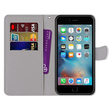 Load image into Gallery viewer, Coloured Drawing Cross Texture Horizontal Flip PU Leather Case with Holder &amp; Card Slots &amp; Wallet &amp; Lanyard, For iPhone 6 / 6s, For iPhone SE 2022 / SE 2020 / 8 / 7