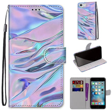Load image into Gallery viewer, Coloured Drawing Cross Texture Horizontal Flip PU Leather Case with Holder &amp; Card Slots &amp; Wallet &amp; Lanyard, For iPhone 6 / 6s, For iPhone SE 2022 / SE 2020 / 8 / 7