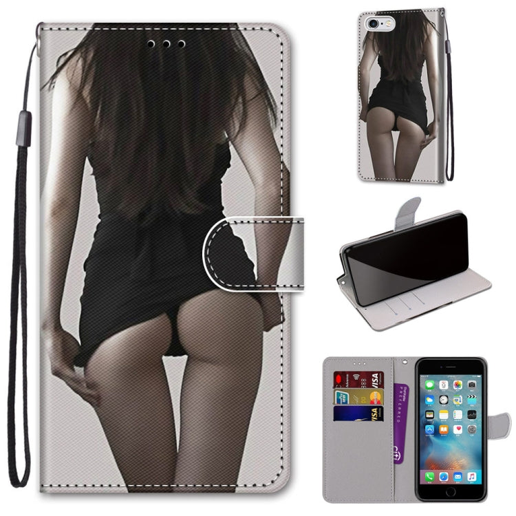 Coloured Drawing Cross Texture Horizontal Flip PU Leather Case with Holder & Card Slots & Wallet & Lanyard, For iPhone 6 / 6s, For iPhone SE 2022 / SE 2020 / 8 / 7