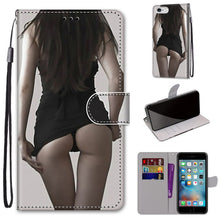 Load image into Gallery viewer, Coloured Drawing Cross Texture Horizontal Flip PU Leather Case with Holder &amp; Card Slots &amp; Wallet &amp; Lanyard, For iPhone 6 / 6s, For iPhone SE 2022 / SE 2020 / 8 / 7