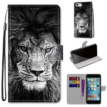 Load image into Gallery viewer, Coloured Drawing Cross Texture Horizontal Flip PU Leather Case with Holder &amp; Card Slots &amp; Wallet &amp; Lanyard, For iPhone 6 / 6s, For iPhone SE 2022 / SE 2020 / 8 / 7