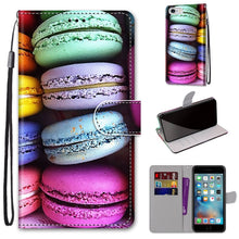 Load image into Gallery viewer, Coloured Drawing Cross Texture Horizontal Flip PU Leather Case with Holder &amp; Card Slots &amp; Wallet &amp; Lanyard, For iPhone 6 / 6s, For iPhone SE 2022 / SE 2020 / 8 / 7