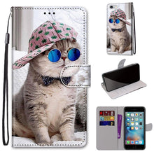 Load image into Gallery viewer, Coloured Drawing Cross Texture Horizontal Flip PU Leather Case with Holder &amp; Card Slots &amp; Wallet &amp; Lanyard, For iPhone 6 / 6s, For iPhone SE 2022 / SE 2020 / 8 / 7