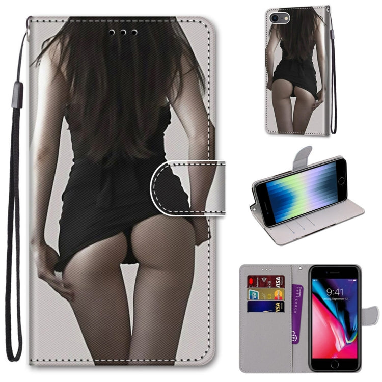 Coloured Drawing Cross Texture Horizontal Flip PU Leather Case with Holder & Card Slots & Wallet & Lanyard, For iPhone 6 / 6s, For iPhone SE 2022 / SE 2020 / 8 / 7