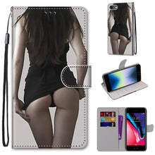 Load image into Gallery viewer, Coloured Drawing Cross Texture Horizontal Flip PU Leather Case with Holder &amp; Card Slots &amp; Wallet &amp; Lanyard, For iPhone 6 / 6s, For iPhone SE 2022 / SE 2020 / 8 / 7