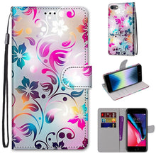 Load image into Gallery viewer, Coloured Drawing Cross Texture Horizontal Flip PU Leather Case with Holder &amp; Card Slots &amp; Wallet &amp; Lanyard, For iPhone 6 / 6s, For iPhone SE 2022 / SE 2020 / 8 / 7