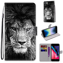 Load image into Gallery viewer, Coloured Drawing Cross Texture Horizontal Flip PU Leather Case with Holder &amp; Card Slots &amp; Wallet &amp; Lanyard, For iPhone 6 / 6s, For iPhone SE 2022 / SE 2020 / 8 / 7